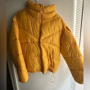 Fashion Nova Yellow Puffer Jacket